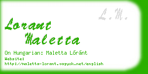 lorant maletta business card