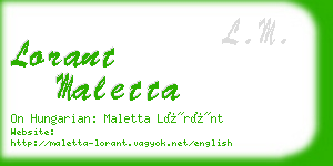lorant maletta business card